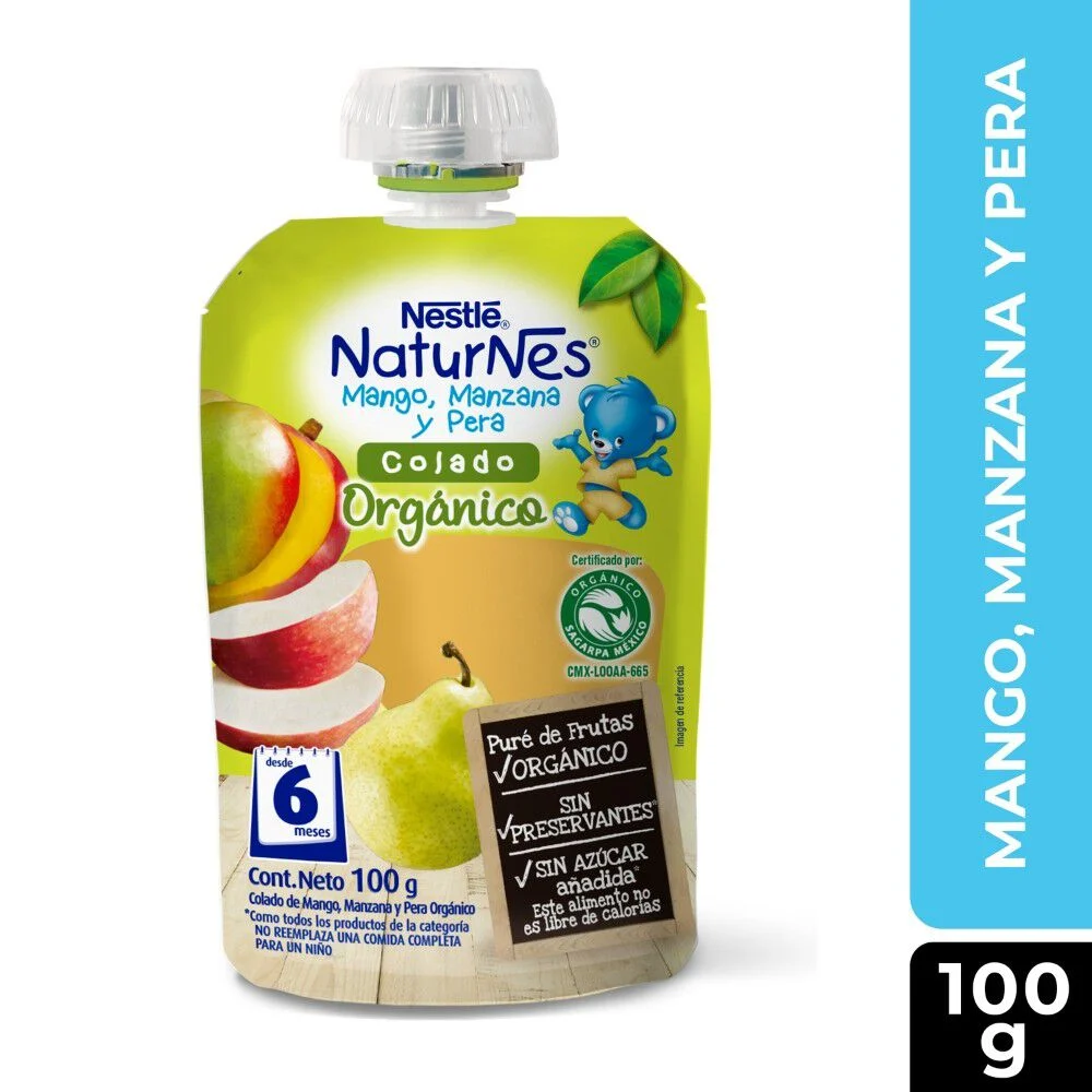 NaturNes Compota Orgánica Mango Manzana Pera 100 g