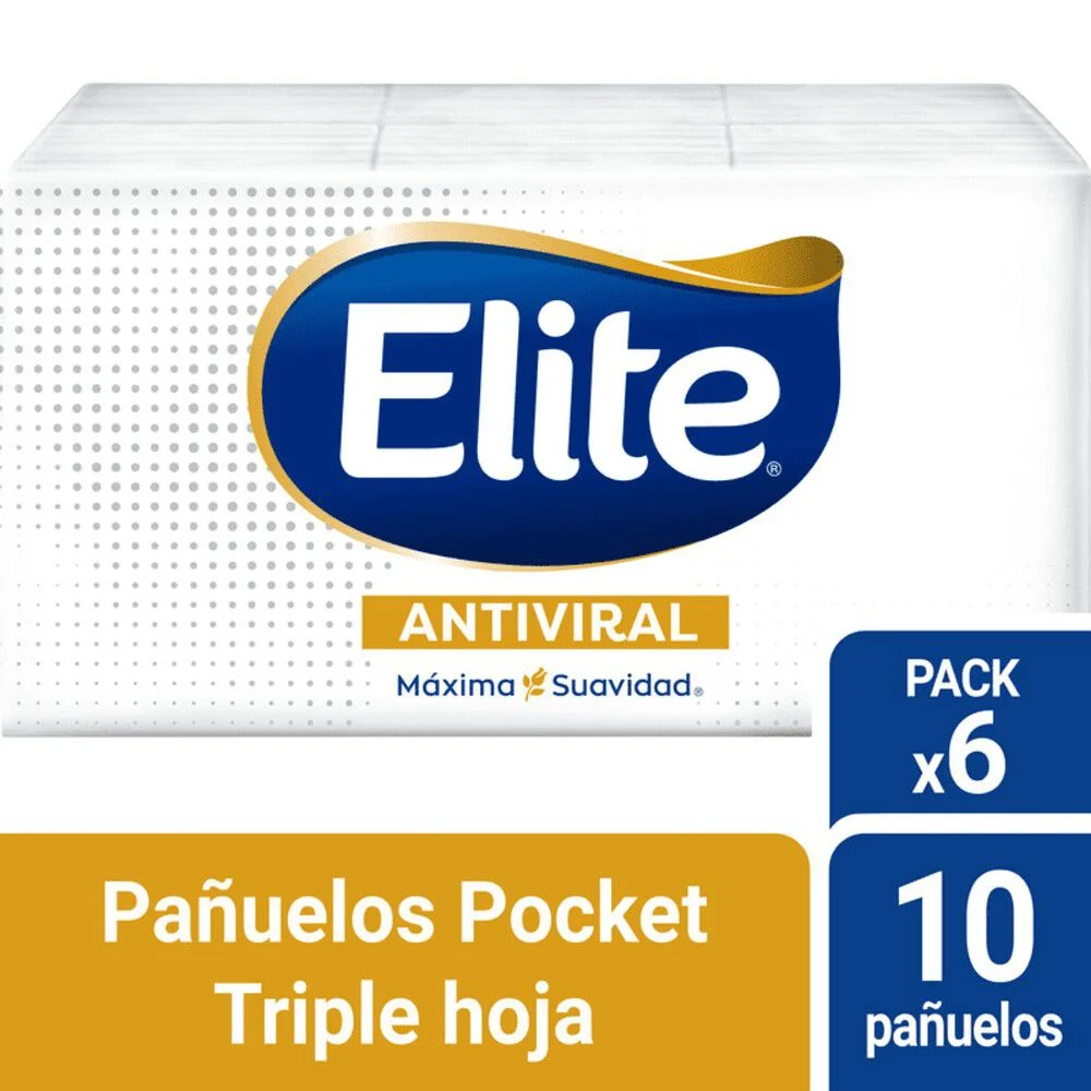 Elite Pañuelos Antiviral Triple Hoja 60 Unidades