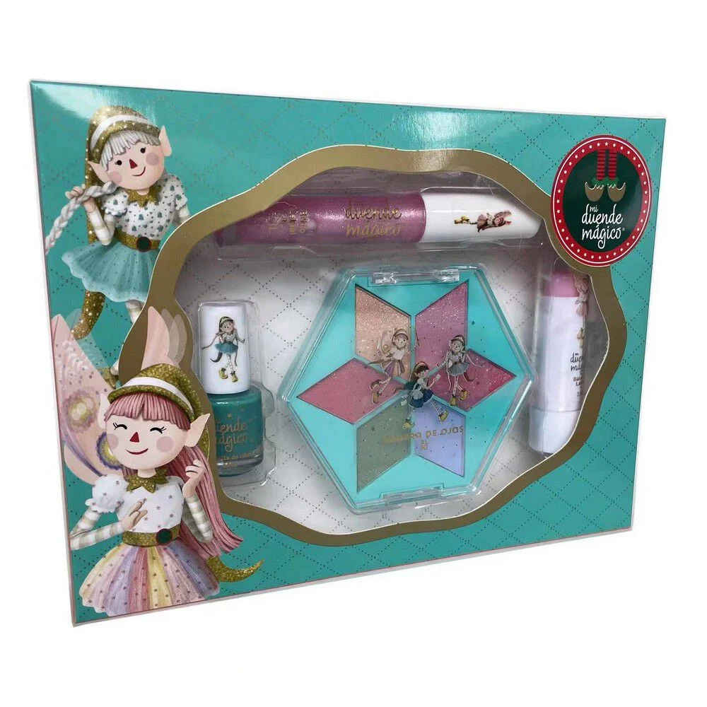 Duende Mágico Set Maquillaje Infantil: Brillo Labial, Esmalte, Bálsamo y Sombras