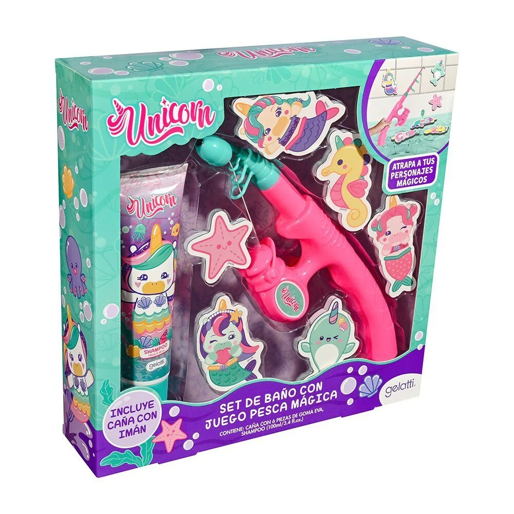 Gelatti Set de Baño Unicornio con Juego Pesca Mágica 100 ml