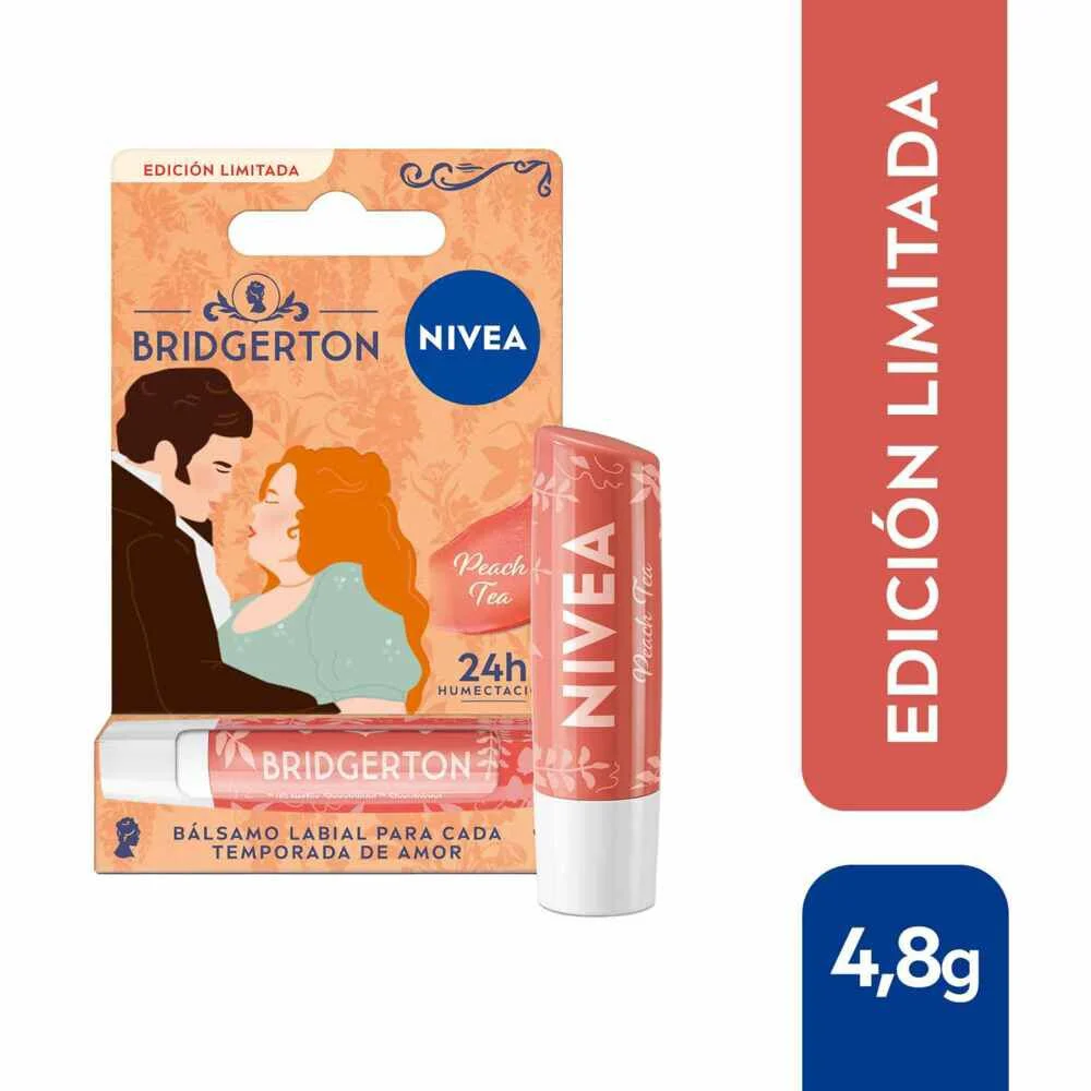 NIVEA Bálsamo Labial Peach Tea Edición Limitada Bridgerton 4,8 g