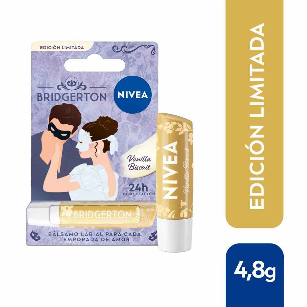 Nivea Bálsamo Labial Vanilla Biscuit Edición Limitada Bridgerton 4,8 g