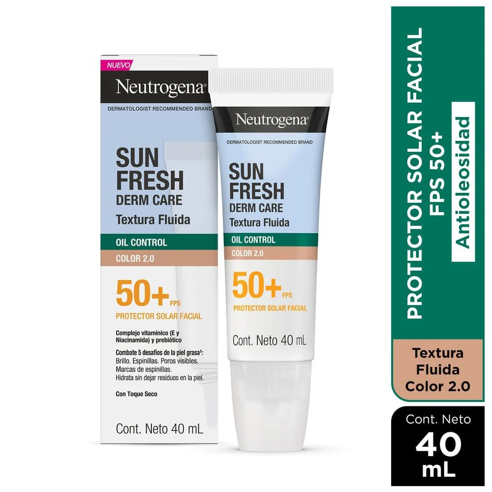 Neutrogena Sun Fresh Derm Care Oil Control Color 2.0 FPS 50+ 40 ml