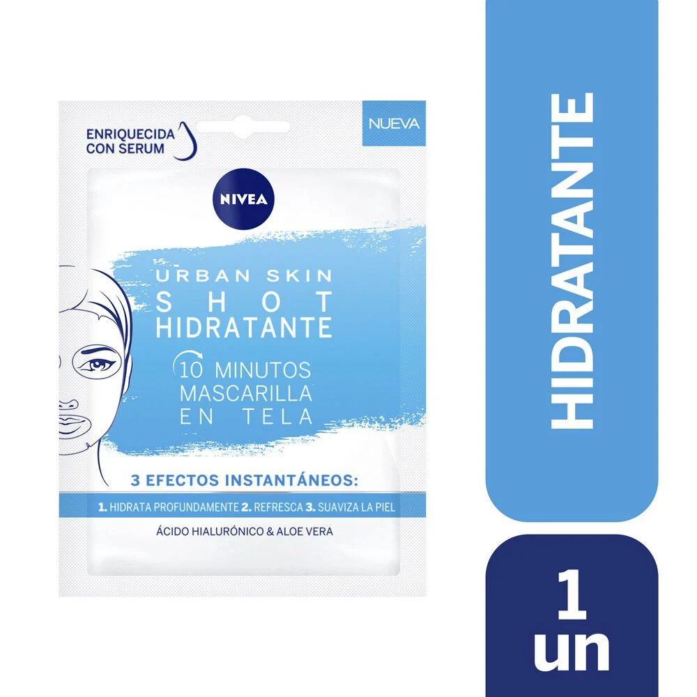 Nivea Urban Skin Shot Hidratante Mascarilla en Tela 1 Unidad