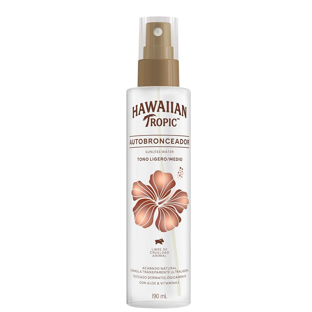 Hawaiian Tropic Autobronceador Sunless Water Tono Ligero Medio 190 ml