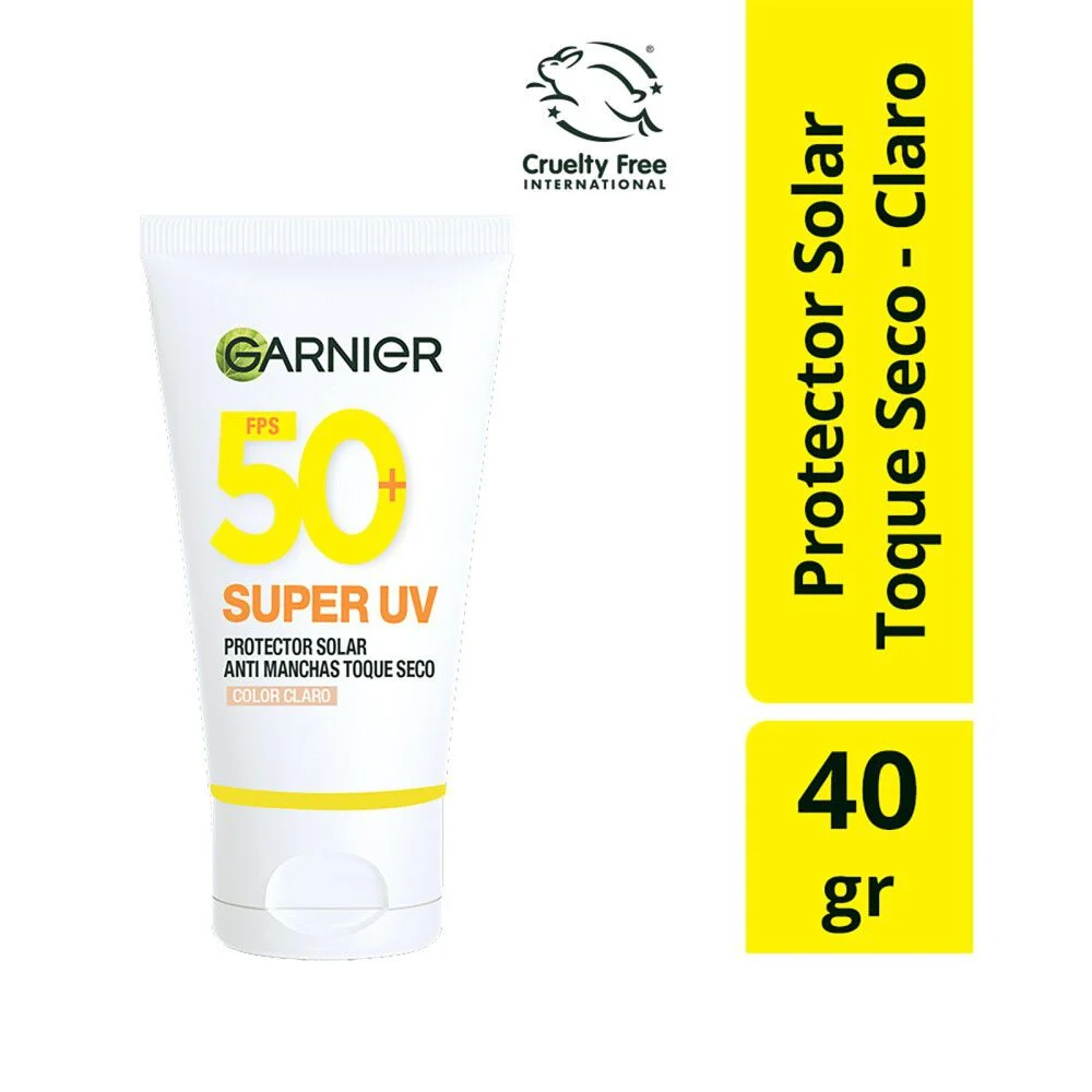 Garnier Super UV SPF 50+ Anti Manchas Toque Seco Color Claro 40 g