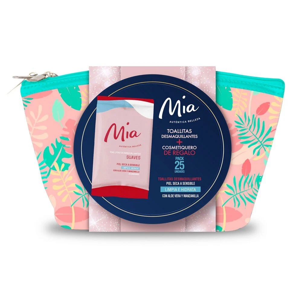 Mia Toallitas Desmaquillantes Piel Sensible 25 Un + Cosmetiquero