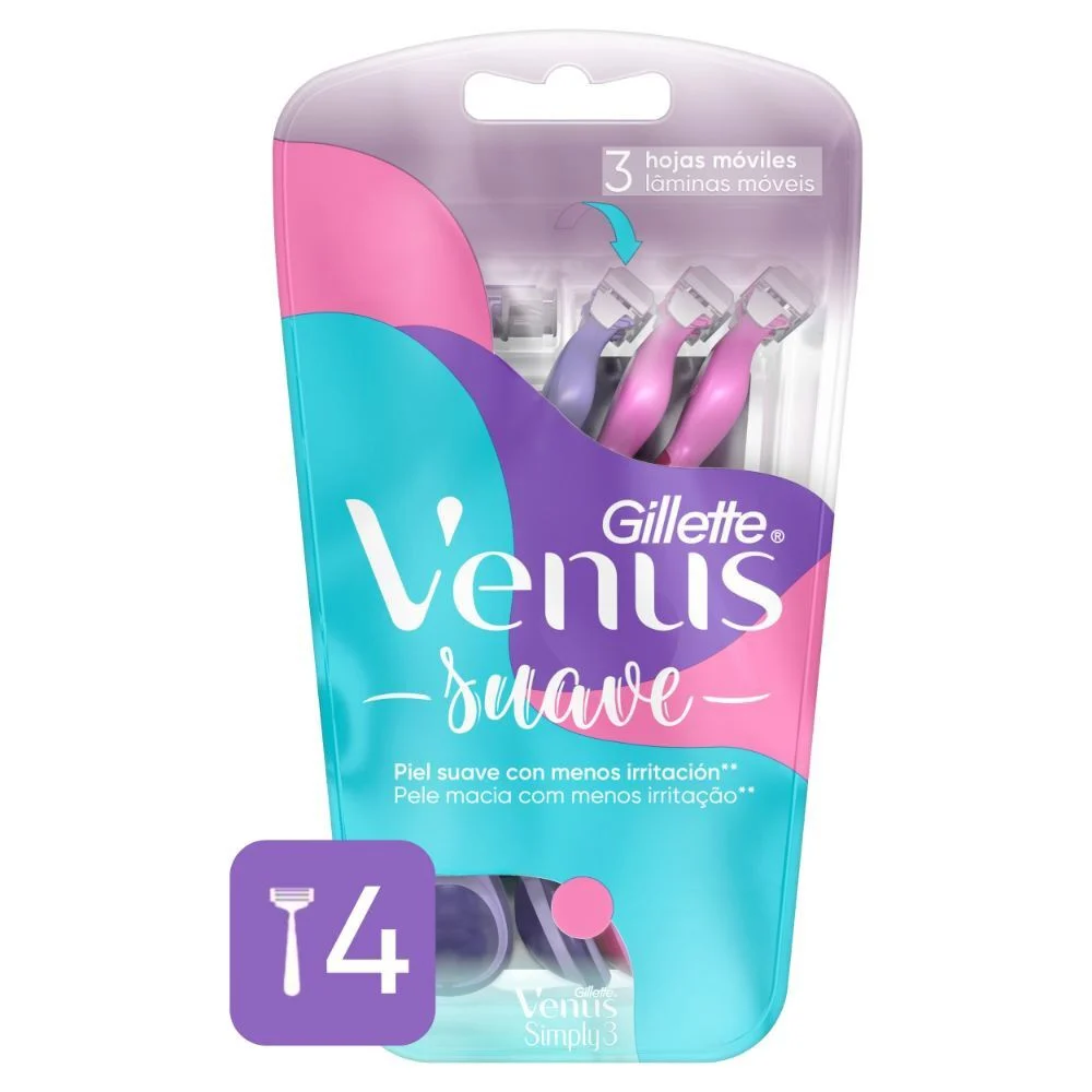 Gillette Venus Simply 3 Máquina de Afeitar 4 Unidades
