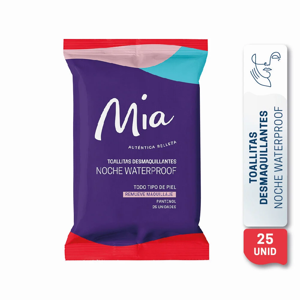 Mia Toallitas Desmaquillantes Noche Waterproof 25 Uds