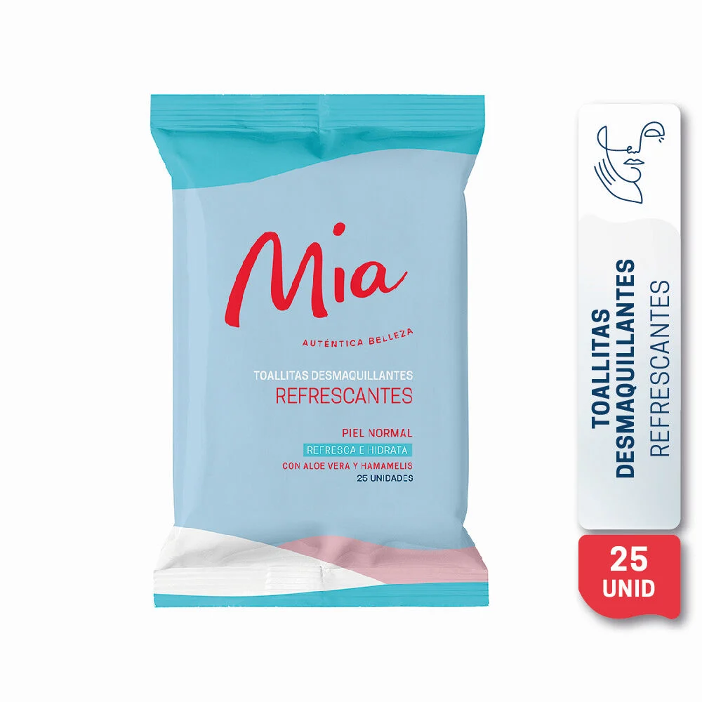 Mia Toallitas Desmaquillantes Refrescantes Piel Normal x25