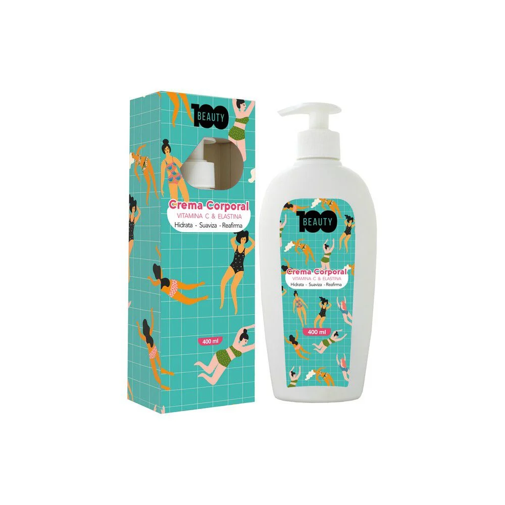 100 Beauty Estuche Body Cream 400 mL - Crema Corporal Elastina y Vitamina C