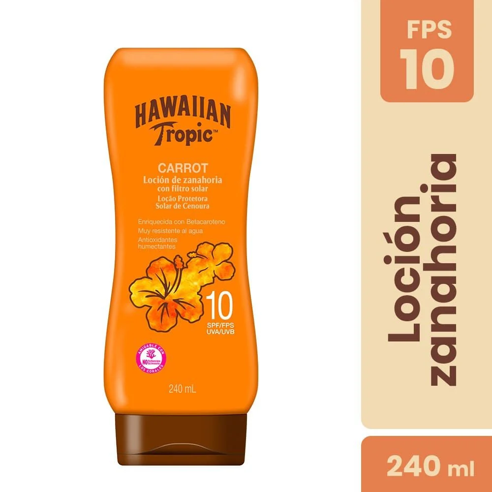 Hawaiian Tropic Loción Bronceadora Zanahoria FPS10 240 ml