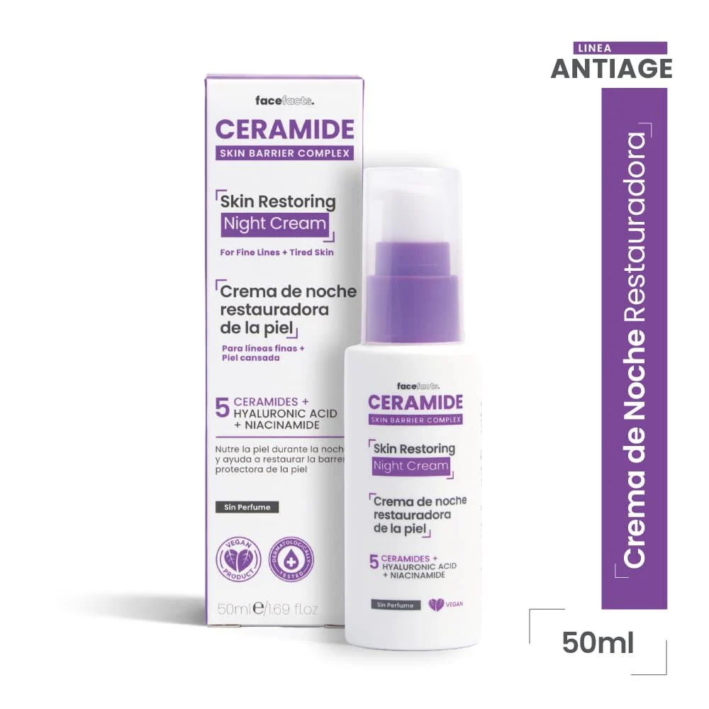 FaceLacte Ceramide Skin Barrier Crema de Noche 50 ml - Restauradora
