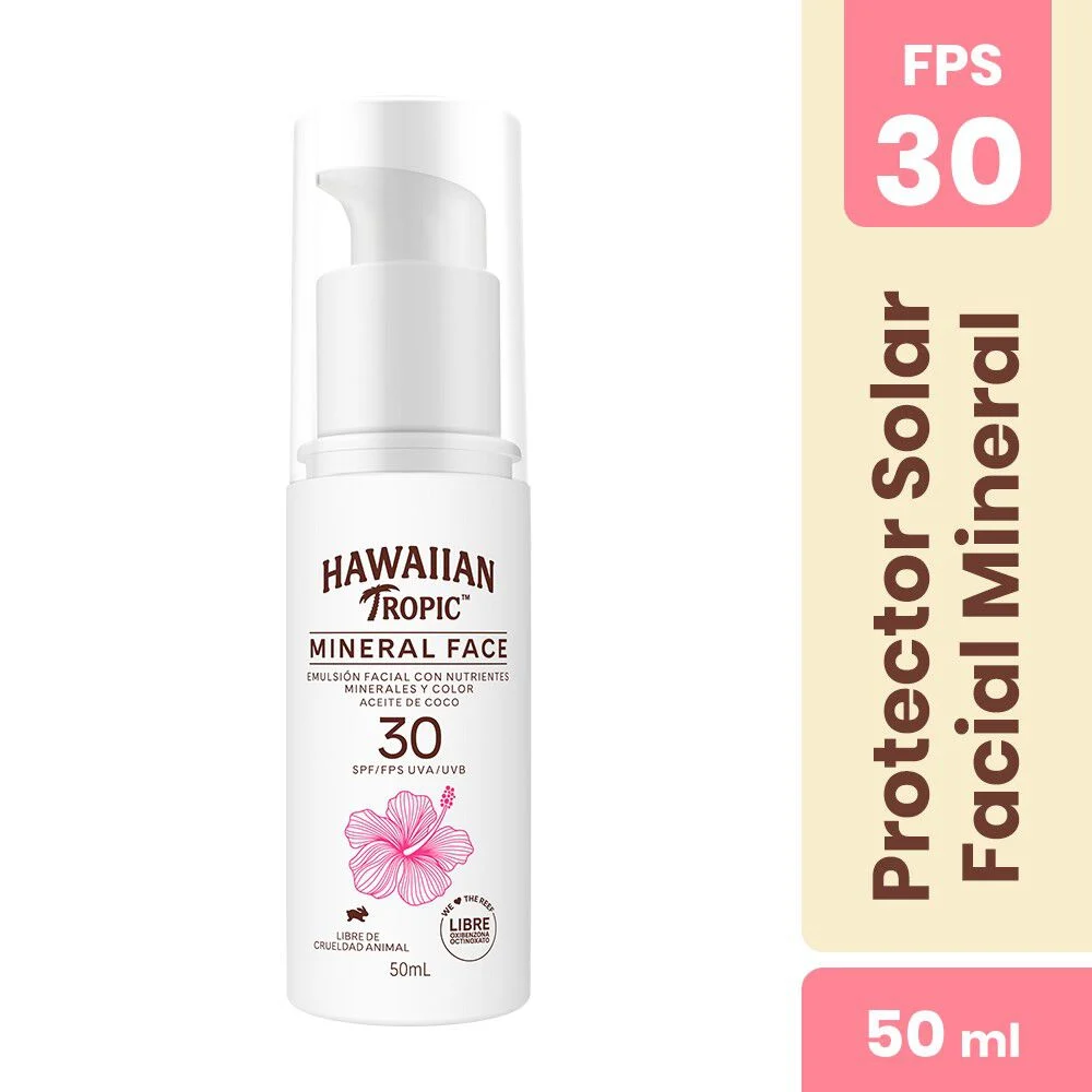 Hawaiian Tropic Mineral Face F30 Color 50 ml - Protector Solar
