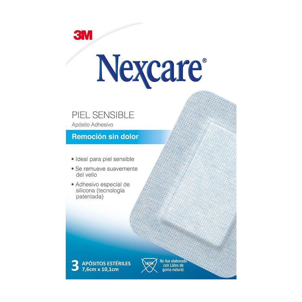 Nexcare Apósito Remoción sin Dolor Piel Sensible 3 un