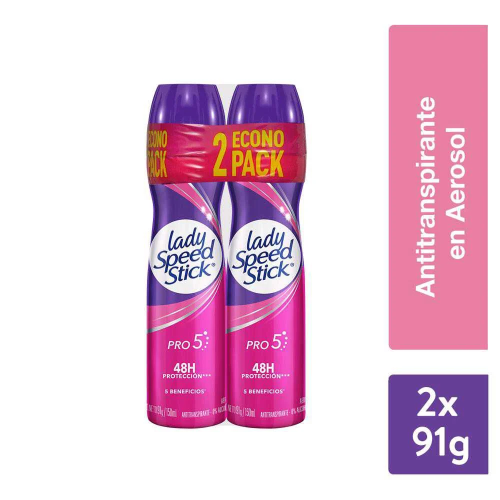 Lady Speed Stick Pro 5 en 1 Spray 150 ml x 2 Unidades