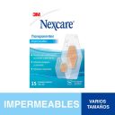 3M Nexcare Parches Impermeables Transparentes 15 Unidades - Tamaño Surtido