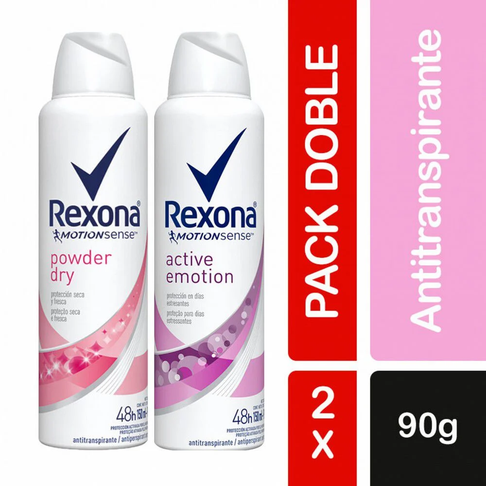 Rexona Pack 2 Unidades Spray Femenino Antitranspirante 90g