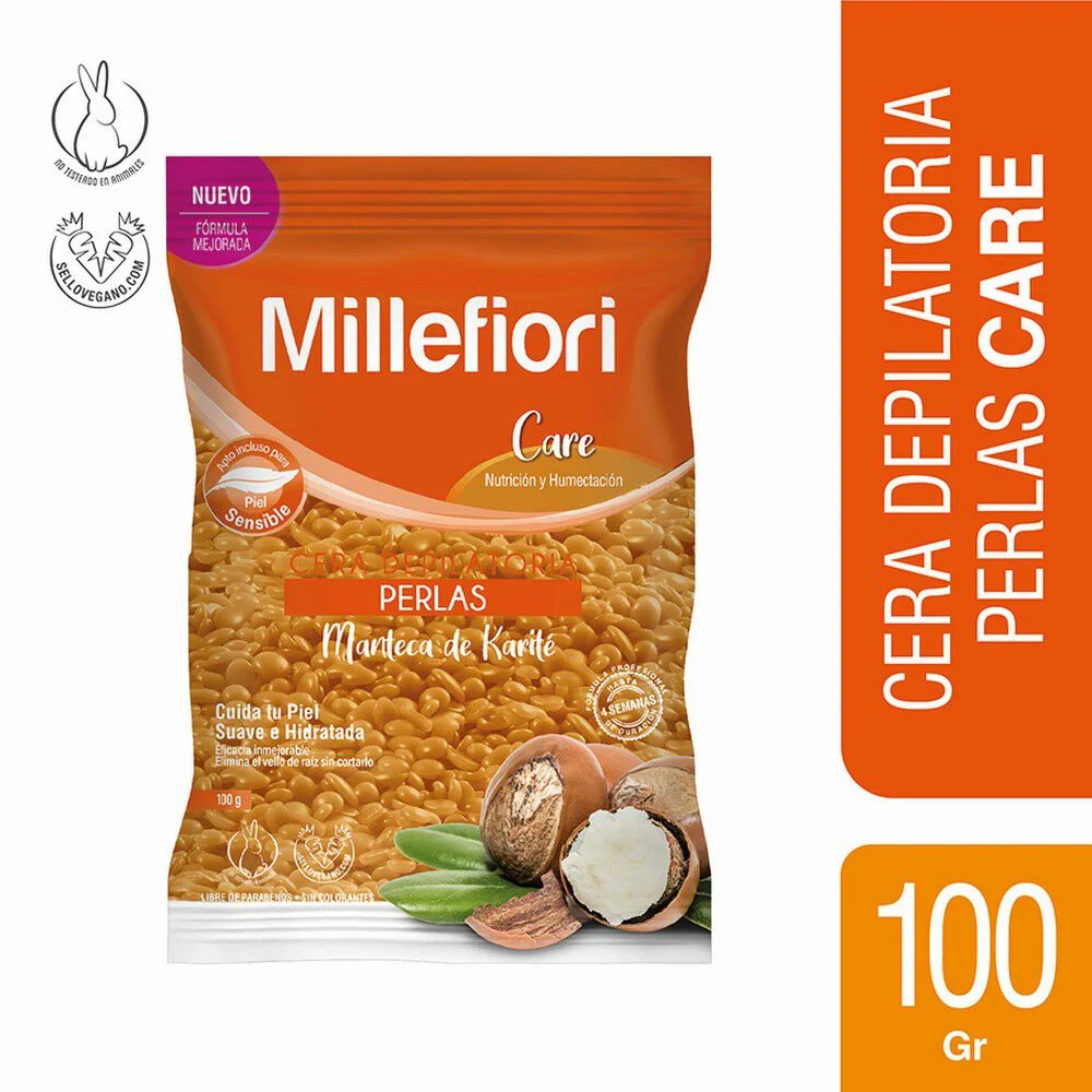 Millefiori Cera Depilatoria Perlas Manteca de Karité 100 g