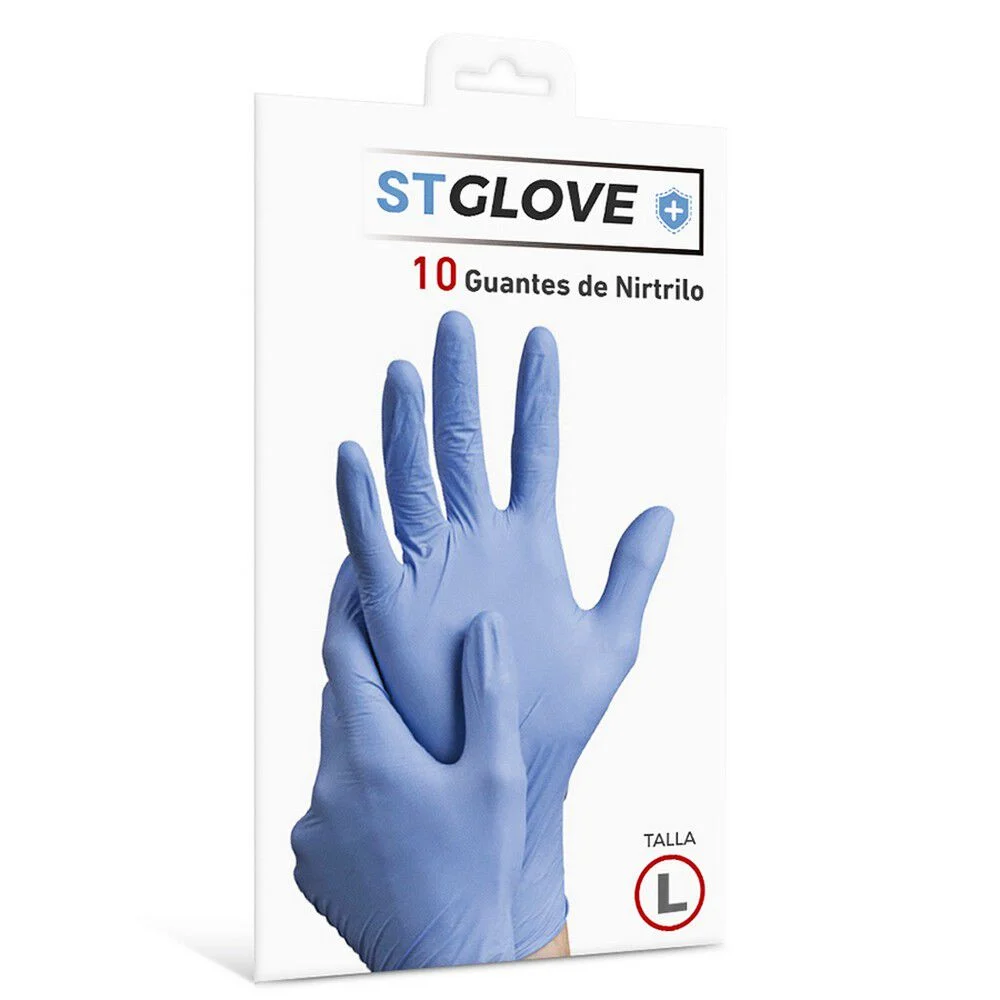 ST Glove Guantes de Nitrilo Talla L X10