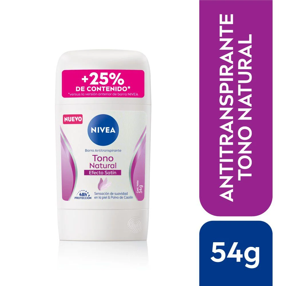 NIVEA Tono Natural Efecto Satín Barra Antitranspirante 54 g