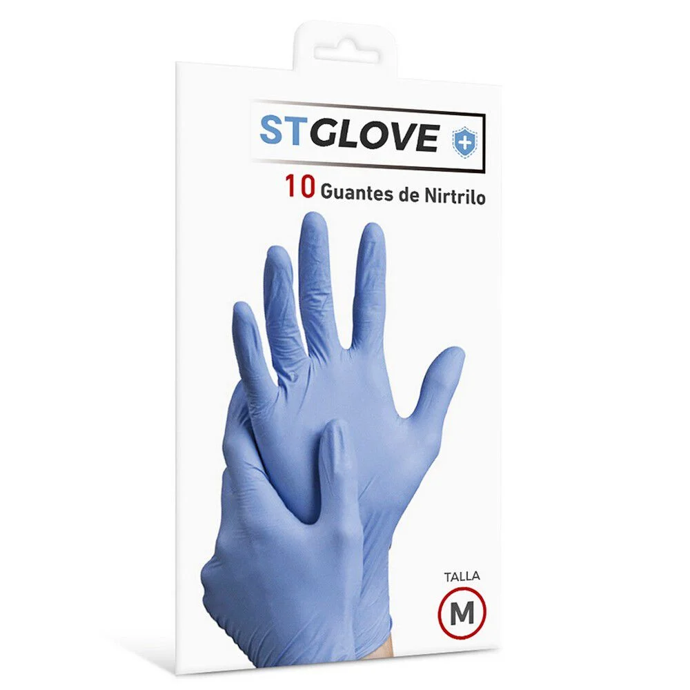 STGLOVE Guantes de Nitrilo Talla M 10 Unidades