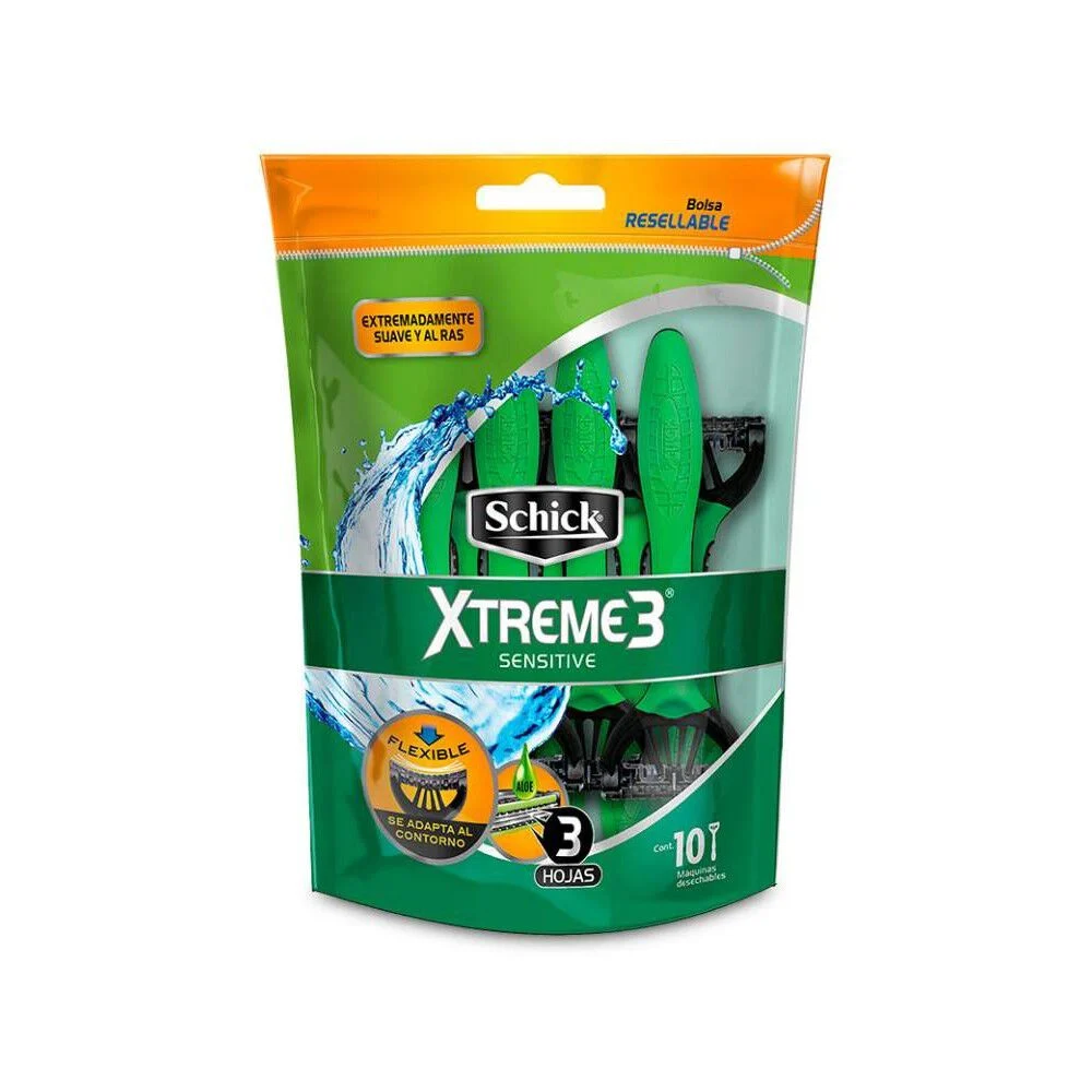 Schick Xtreme 3 Sensible 10 Máquinas Desechables