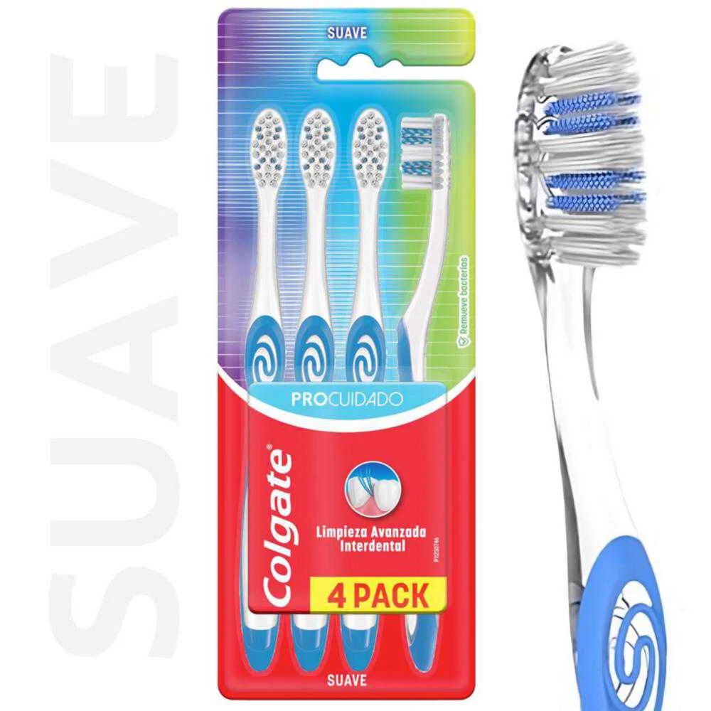Colgate Pro Cuidado Cepillo Dental Suave Pack x 4 Unidades