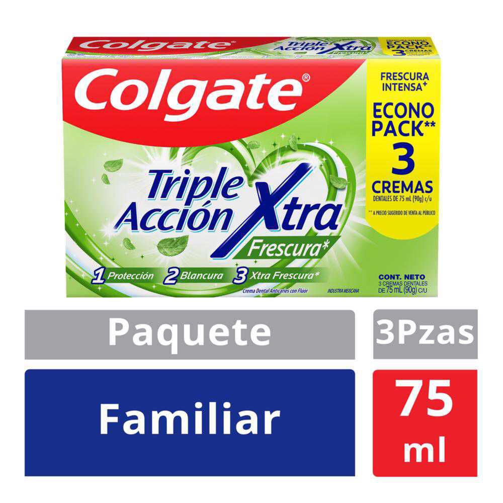 Colgate Triple Acción Xtra Frescura Pack 3 x 75 ml