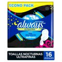 Toalla Higiénica Nocturna Ultradelgada Tela Malla 16 Unidades