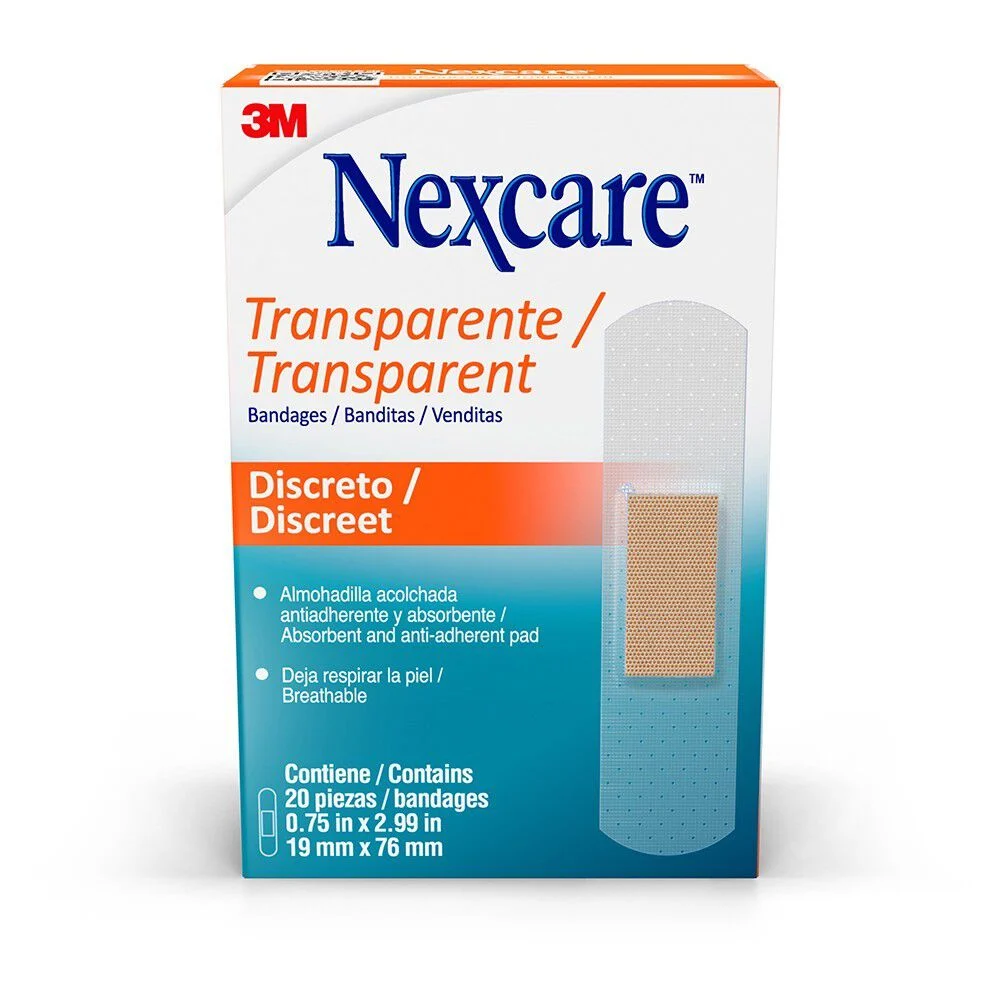 Nexcare Parche Plástico Transparente 20 Unidades