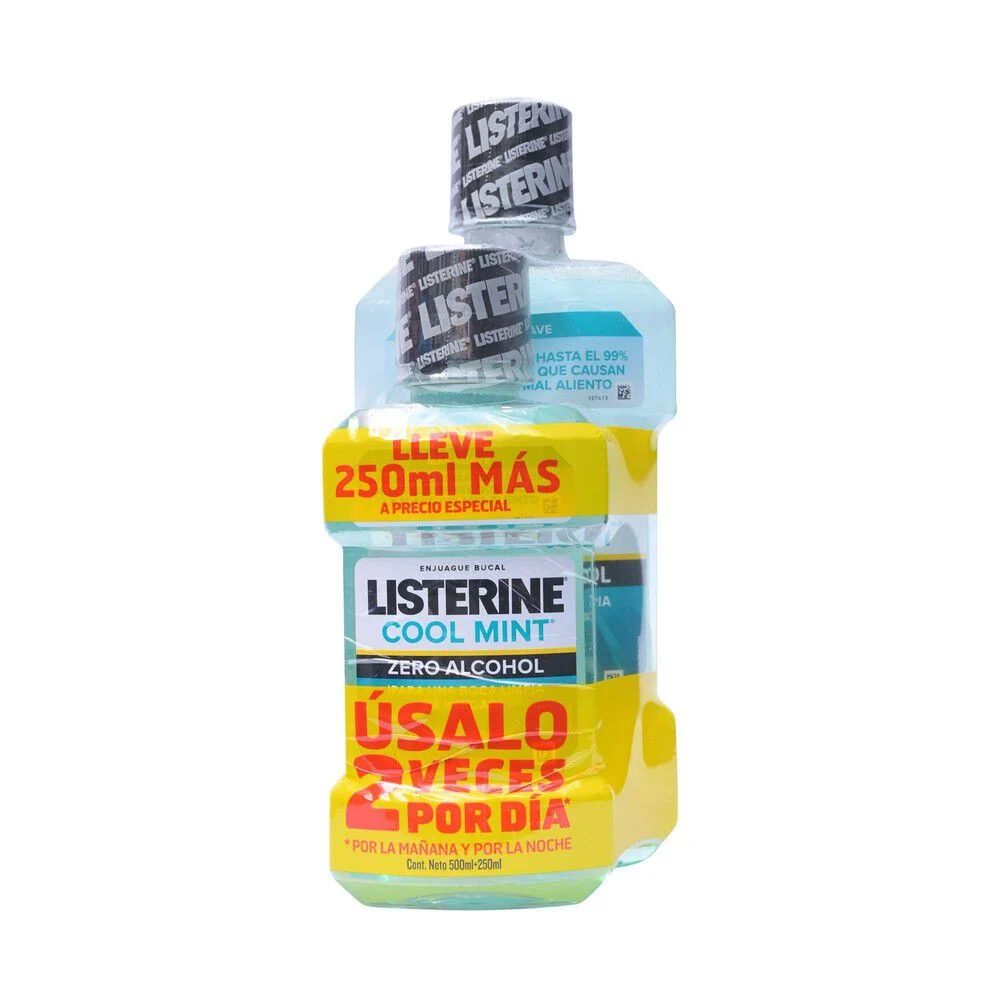 Listerine Cool Mint Zero Alcohol Pack 500 ml + 250 ml