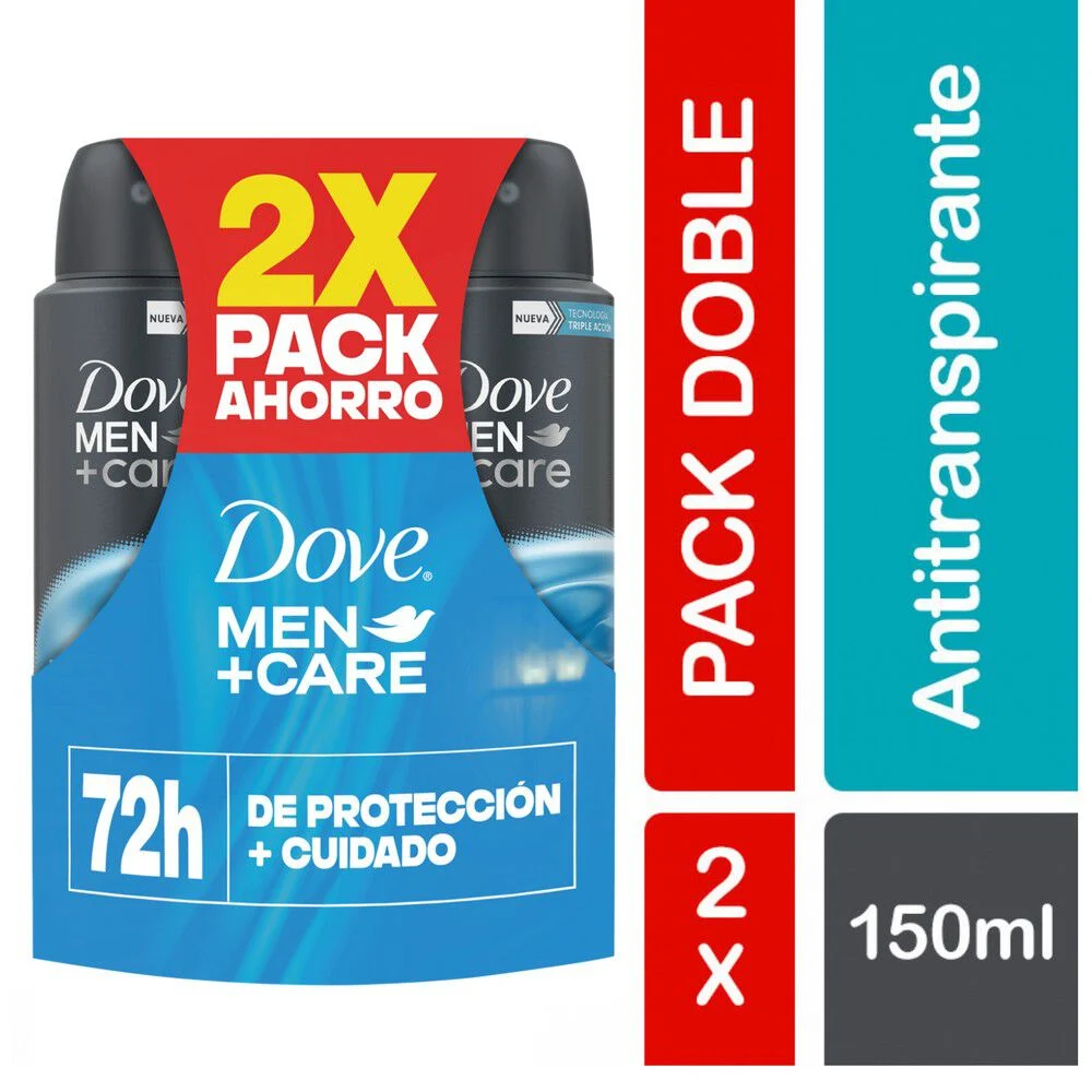 Dove Men+Care Invisible Dry Aerosol 89g Pack 2 Unidades