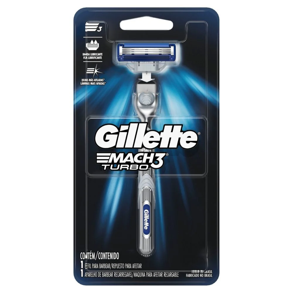 Gillette Mach3 Turbo Máquina de Afeitar Recargable 1 Unidad