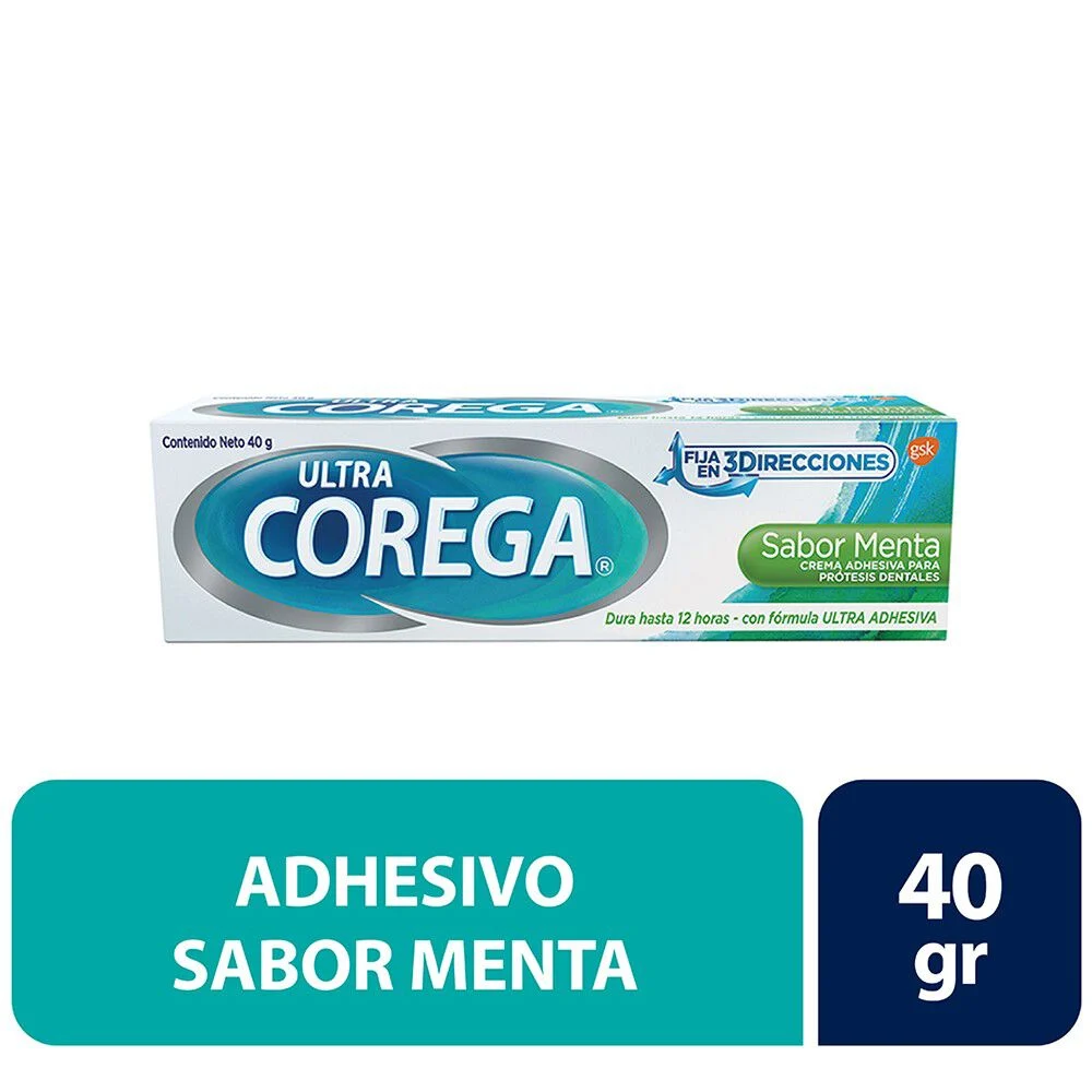 Corega Ultra Crema Adhesiva Prótesis Dental Menta 40 g