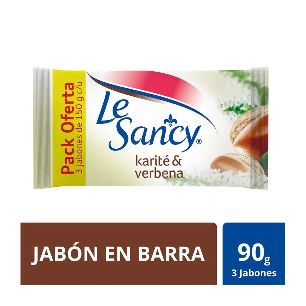 Le Sancy Jabón Barra Karité & Verbena 3x90g
