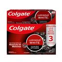 Pasta Dental Blanqueadora Luminous White Charcoal 3X90Gr