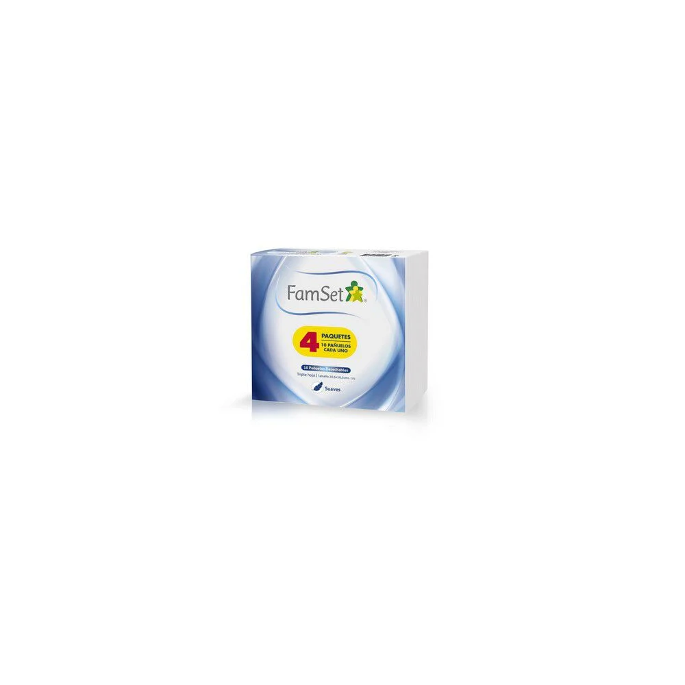 FamSet Pañuelos Desechables 4 Paq x 10 U - 40 Pañuelos