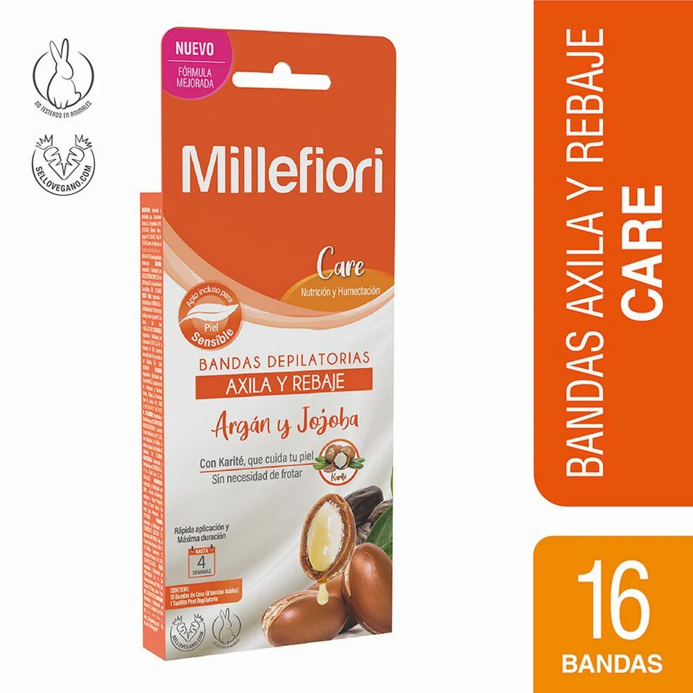 Millefiori Care Bandas Depilatorias Axila y Rebaje Piel Sensible 16 Un
