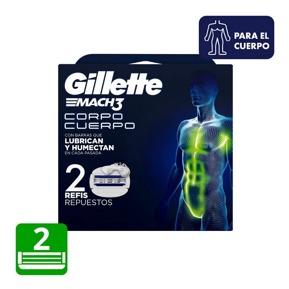 Gillette Mach3 Cuerpo Repuesto 2 Unidades
