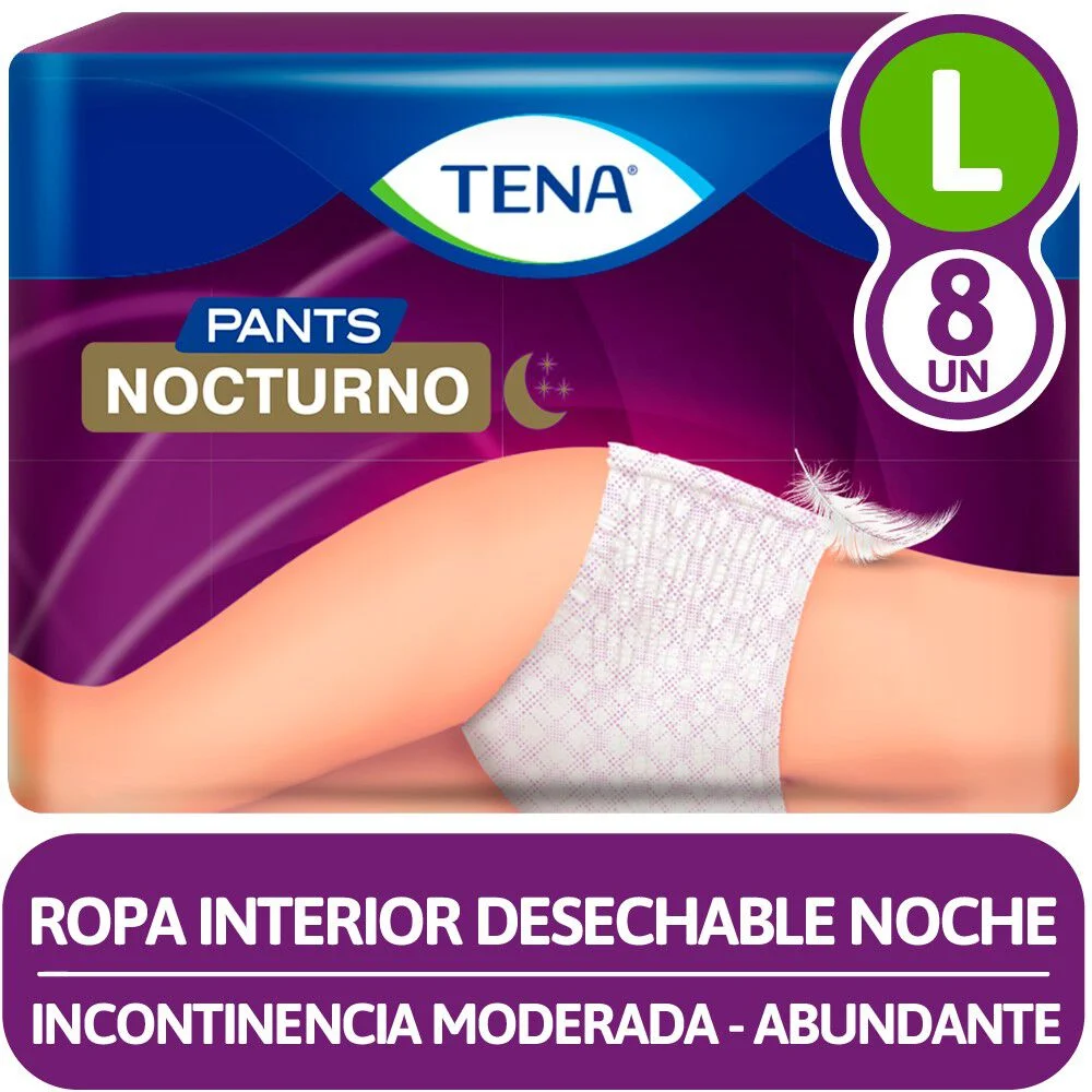 TENA Pants Nocturno Talla L 8 Unidades