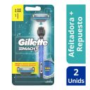 Gillette Mach3 Aqua Grip Máquina de Afeitar + Repuesto (2 Cartuchos)