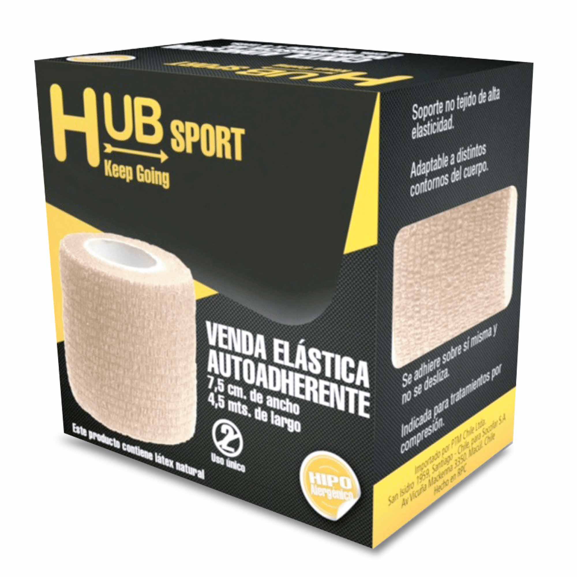 HUB Sport Venda Elástica Autoadherente 7.5 cm x 4.5 m Pack 2 Unidades