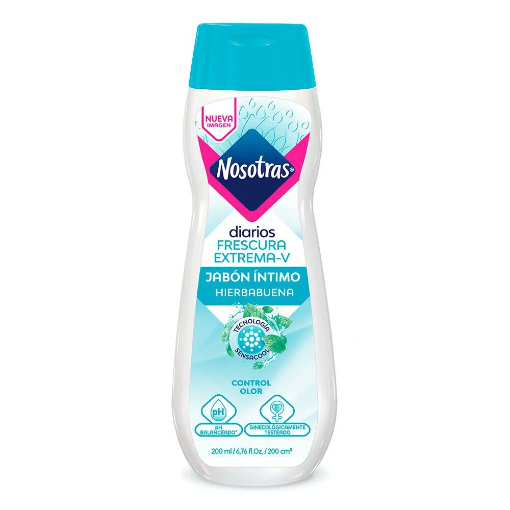 Nosotras Jabón Íntimo Frescura Extrema Hierbabuena 200 ml