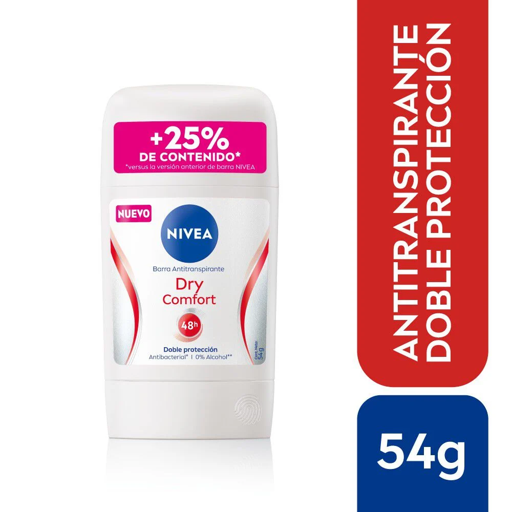 NIVEA Barra Black&White Dry Comfort Femenino 54g