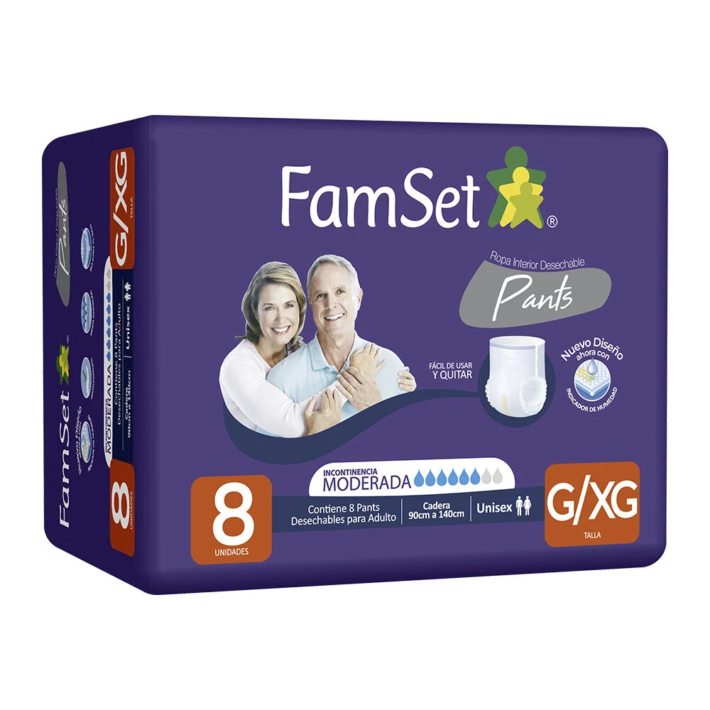 FamSet Ropa Interior Desechable Adulto Unisex Talla G/XG 8 Unidades