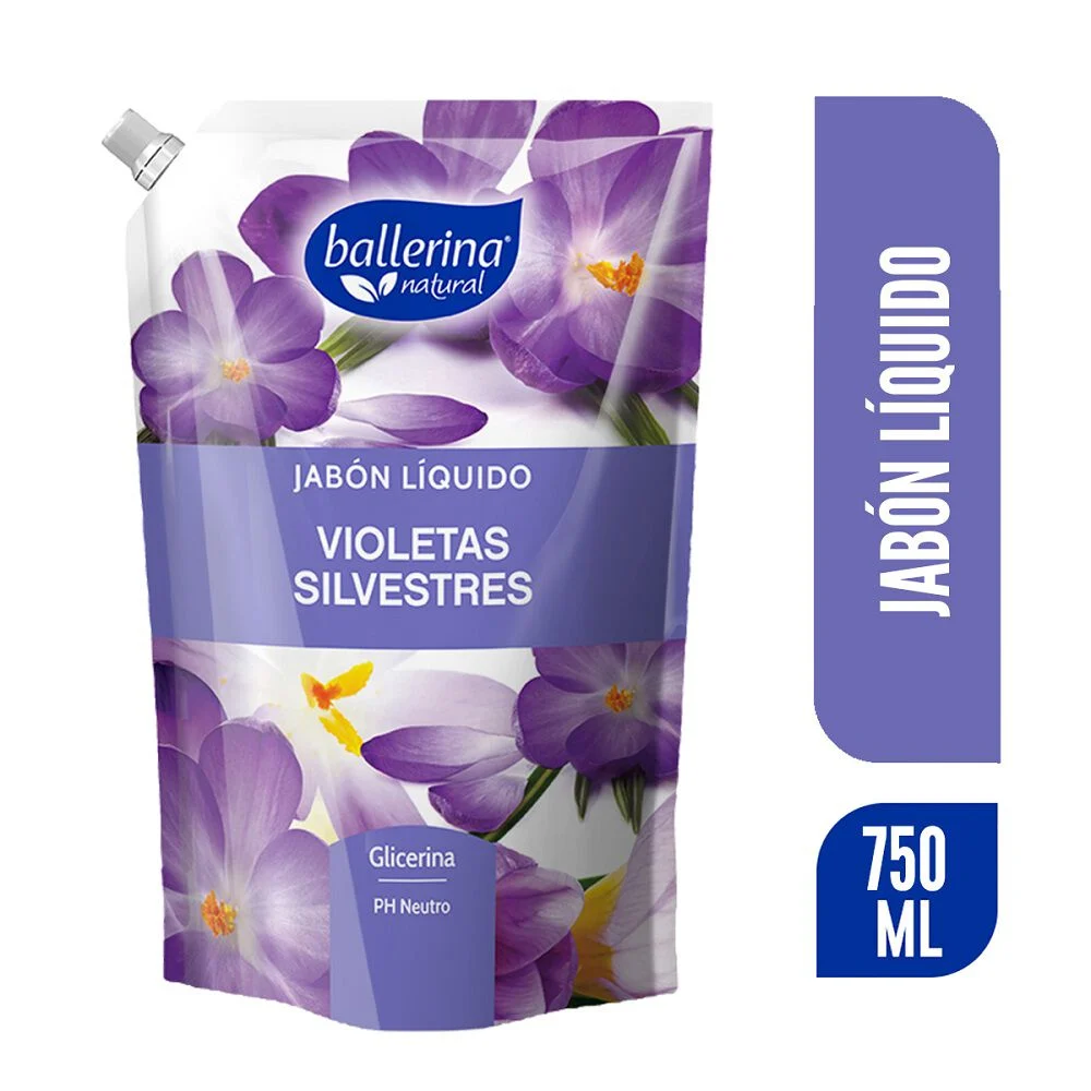 Ballerina Natural Jabón Líquido Violetas Silvestres 750 ml - Glicerina