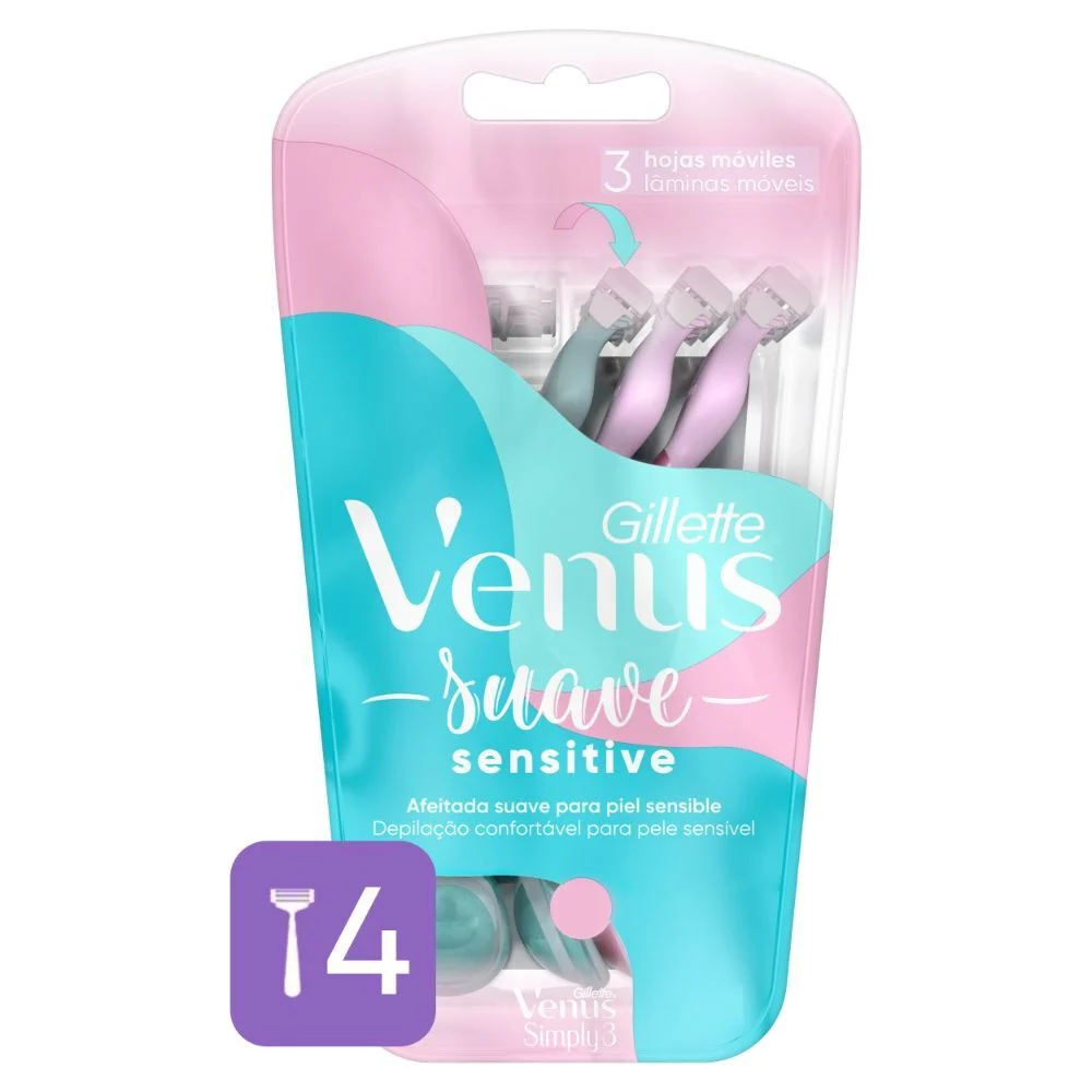 Gillette Venus Simply 3 Sensitive x4 Unidades