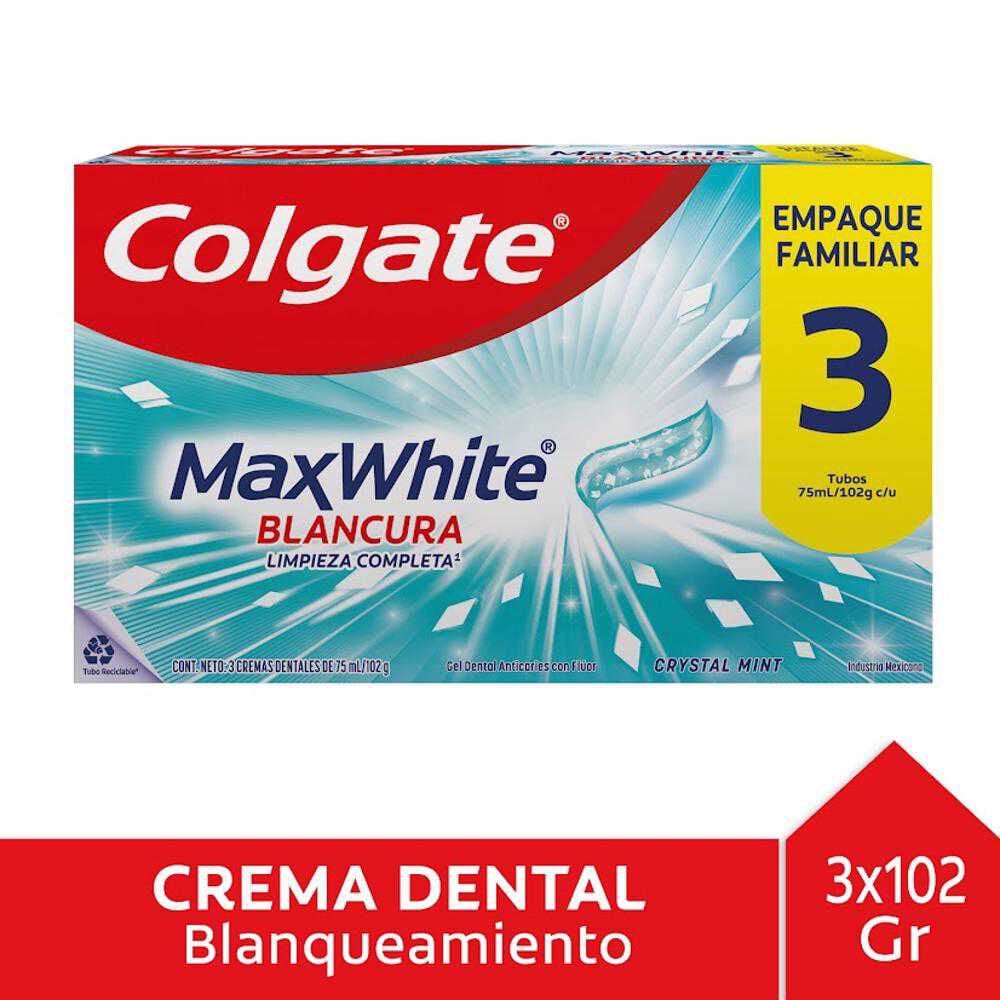 Colgate Max White Blancura Pasta Dental 3 Unidades