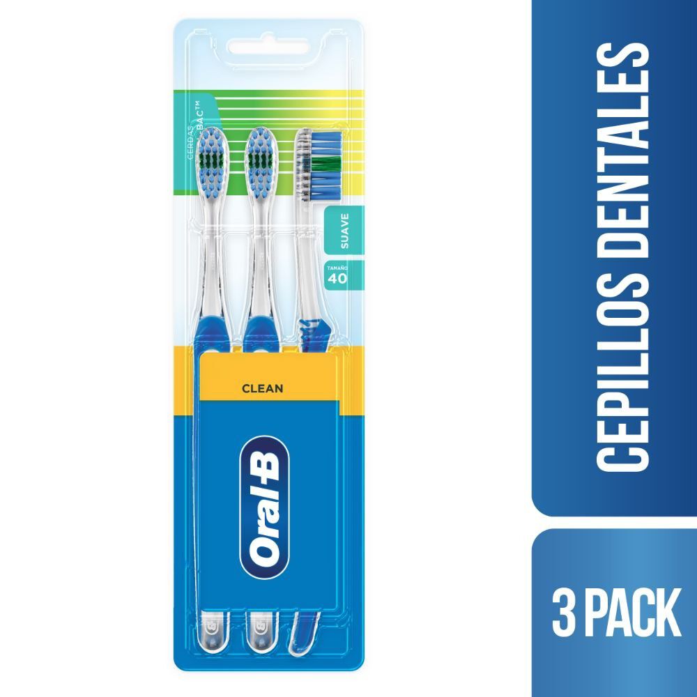 Oral-B Cepillo Dental Indicador Antibacterial 40 Suave 3 Unidades
